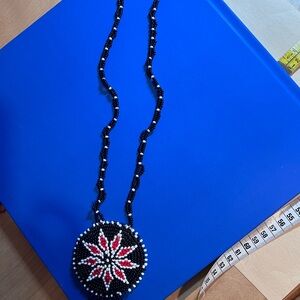 Black and Red Beaded Necklace